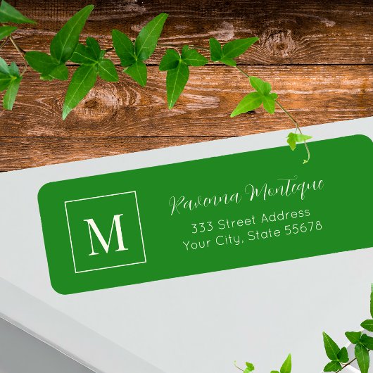 Waldgrüne elegante personalisierte Monogramm-Name