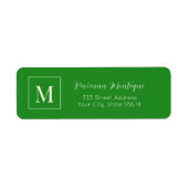 Waldgrüne elegante personalisierte Monogramm-Name (Vorne)