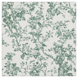 Waldgrüne Floral-Toile Stoff