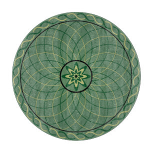 Waldgrüne geometrische Blume Schneidebrett
