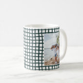 Waldgrüne Handzeichnung Kariertes Muster 2 Foto Kaffeetasse (VorderseiteRechts)