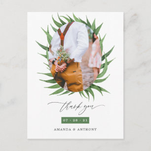 Waldgrüne Hochzeit Danke Postkarte