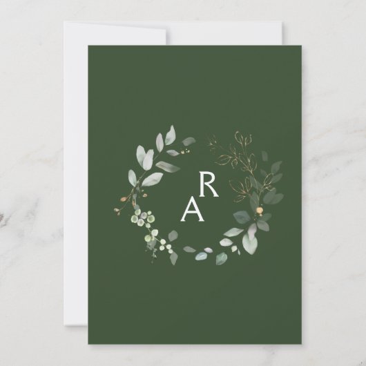 Waldgrüne Hochzeit Einladung (Rückseite)