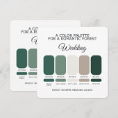 Waldgrüne Hochzeit Farbpalette Karte (Vorne/Hinten)