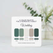 Waldgrüne Hochzeit Farbpalette Karte (Stehend Vorderseite)