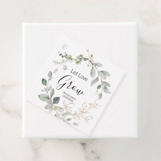 Waldgrüne Hochzeit Lasse Liebe wachsen Pflanze Geschenkanhänger (Beispiel)