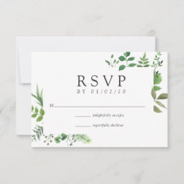 Waldgrüne Hochzeit RSVP Karte