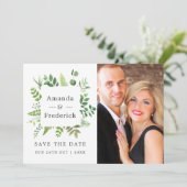 Waldgrüne Hochzeit Save The Date (Stehend Vorderseite)