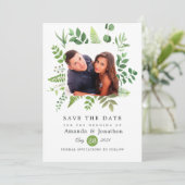 Waldgrüne Hochzeit Save The Date (Stehend Vorderseite)