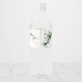 Waldgrüne Hochzeit Wasserflaschenetikett (Rückseite)