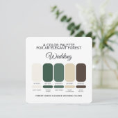 Waldgrüne Hochzeitsfarbpalette Karte (Stehend Vorderseite)