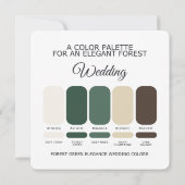Waldgrüne Hochzeitsfarbpalette Karte (Rückseite)