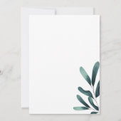 Waldgrüne Kalligrafie Eukalyptus Save the Date Einladung (Rückseite)