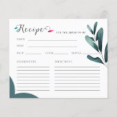 Waldgrüne Kalligraphie Recipe Brautparty (Vorderseite)