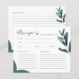 Waldgrüne Kalligraphie Recipe Brautparty