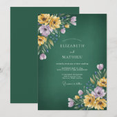 Waldgrüne lebendige Sommerhochzeit Einladung (Vorne/Hinten)