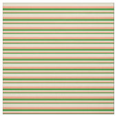 Waldgrüne, leichte Lachs und beige farbige Leinen Stoff (Muster)