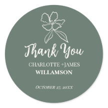 Waldgrüne Minimalblumen-Gastgeschenke Hochzeiten