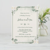 Waldgrüne Minimalistische Hochzeitseinladung Einladung (Stehend Vorderseite)