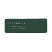 Waldgrüne Minimalistische Rücksendeadresse (Vorne)