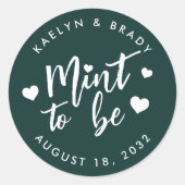 Waldgrüne Münze als Personalisierte Gastgeschenk H Runder Aufkleber (Vorderseite)