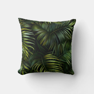 Waldgrüne Palme verlasse exotische Flora Kissen