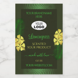 Waldgrüne Produktkennzeichnungen Gelbe Hibisken Lo Lebensmitteletikett