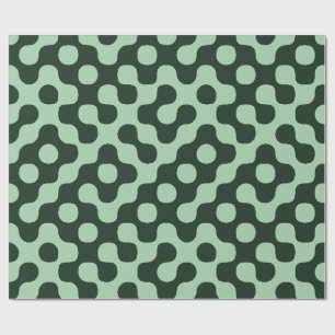 Waldgrüne Punkte im Mid-Century-Modern-Stil Geschenkpapier