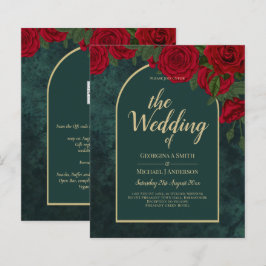 Waldgrüne Rote Rosen Winterhochzeit