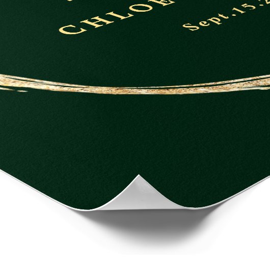 Waldgrüne Rustikale goldene Hochzeit Begrüßung Poster (Ecke)