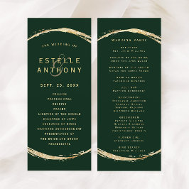 Waldgrüne, rustikale Goldrunde und Hochzeit Programm