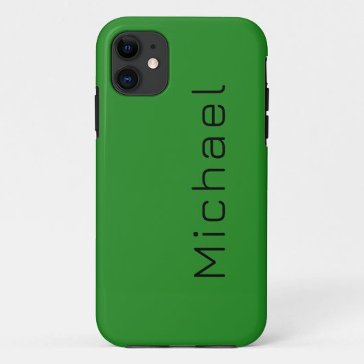 Waldgrüne Solid-Farbe | Minimalistischer Name Case-Mate iPhone Hülle (Rückseite)