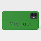 Waldgrüne Solid-Farbe | Minimalistischer Name Case-Mate iPhone Hülle (Rückseite (Horizontal))