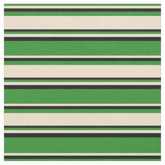 Waldgrüne, Tan und schwarze farbige Linien Stoff (Nahaufnahme)