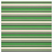 Waldgrüne, Tan und schwarze farbige Linien Stoff (Muster)