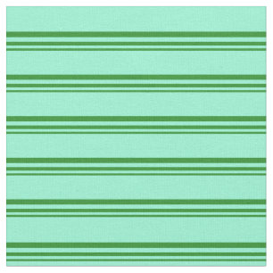 Waldgrüne und Aquamarine-farbene Linien Stoff