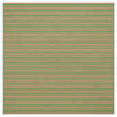 Waldgrüne und lachsfarbene Linien Stoff (Muster)