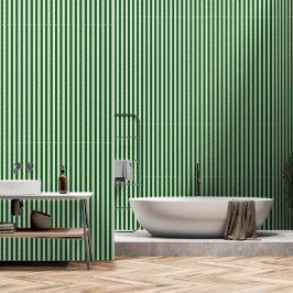 Waldgrüne und Peelgelbe Streifen Tapete