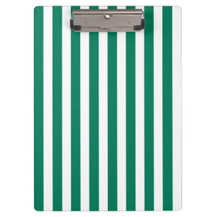 Waldgrüne und weiße Streifen aus Süßigkeiten Klemmbrett