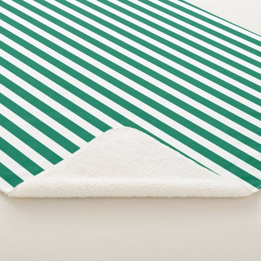 Waldgrüne und weiße Streifen aus Süßigkeiten Sherpadecke (3/4)