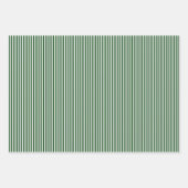 Waldgrüne und weiße Streifen Geschenkpapier Set (Vorderseite 3)