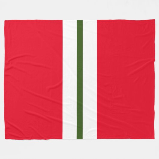 Waldgrüne, weiße Streifen auf hellroten Streifen Fleecedecke (Vorderseite (Horizontal))