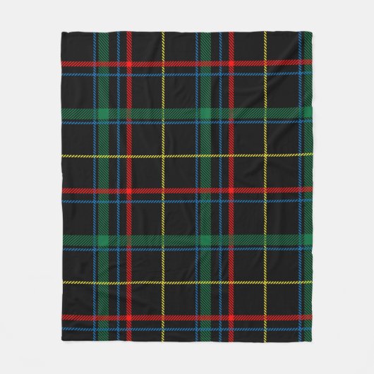 Waldgrüner Blauer Tartan Kariert Fleecedecke (Vorderseite)
