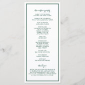Waldgrüner Esser und Verheiratete Hochzeit Programm (Rückseite)