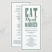Waldgrüner Esser und Verheiratete Hochzeit Programm (Vorne/Hinten)