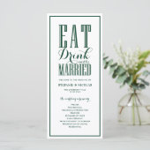 Waldgrüner Esser und Verheiratete Hochzeit Programm (Stehend Vorderseite)