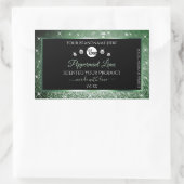 Waldgrüner Glitzer - Schwarze Produktzeichen und - Rechteckiger Aufkleber (Tasche)