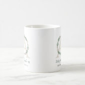 Waldgrüner Kranz Monogramm Weihnachtsinitiale Kaffeetasse (Mittel)