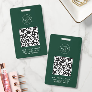 Waldgrüner QR-Code mit individuellem Firmenlogo Ausweis