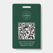 Waldgrüner QR-Code mit individuellem Firmenlogo Ausweis (Rückseite)